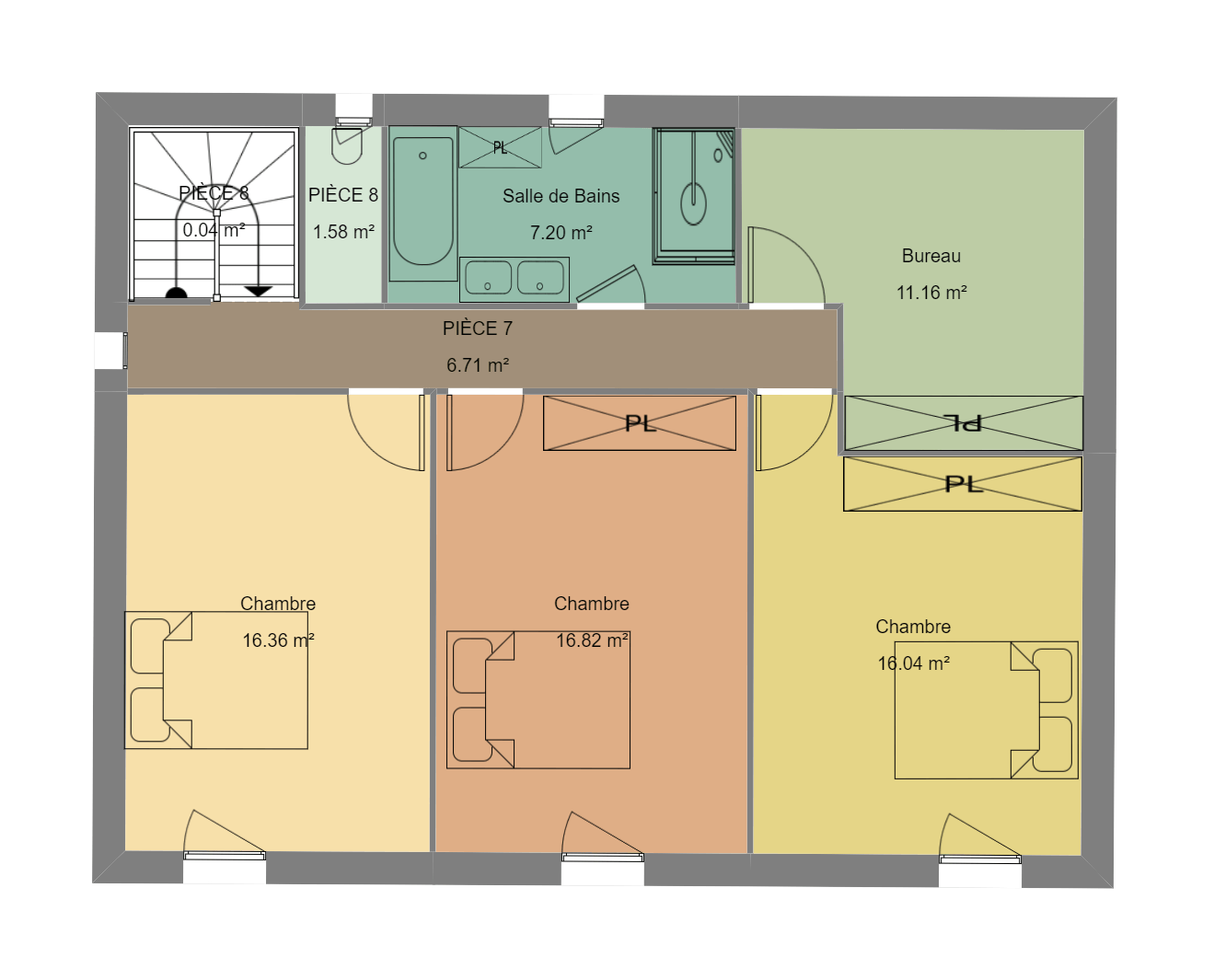 Plan de l'étage avant-projet maison (83)