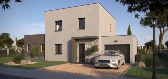 Plan de maison Surface terrain 105 m2 - 4 pièces - 3  chambres -  avec garage 