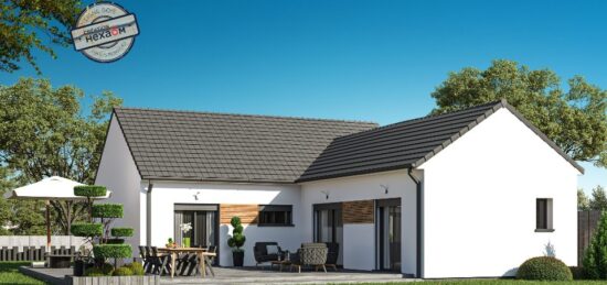 Plan de maison Surface terrain 94 m2 - 4 pièces - 3  chambres -  avec garage 